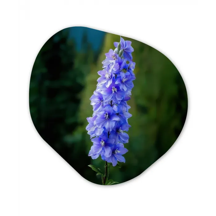 Bloemen - Blauw - Dennenboom Wandcirkel Organisch Forex 3mm klein -3d