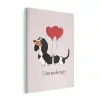Hond - Teckel - Valentijn - Love PET vilt klein -3d