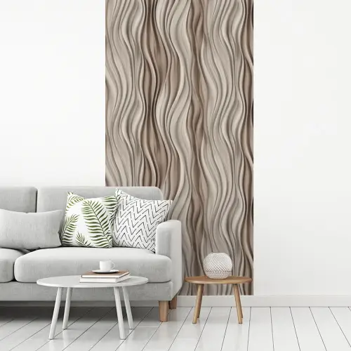Golven - 3D - Crème fotobehang vinyl groot 64 -woonkamer