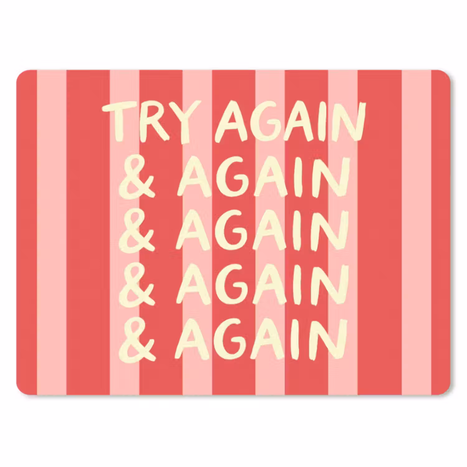 Muismat - Strepen - Rood - Try again