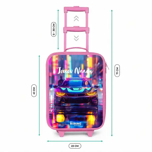 Neon nightcar Kinderkoffer - Roze klein -productfoto_formaten