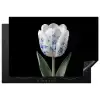 Tulp - Patroon - Blauw Inductie beschermer vinyl 3mm klein -3d