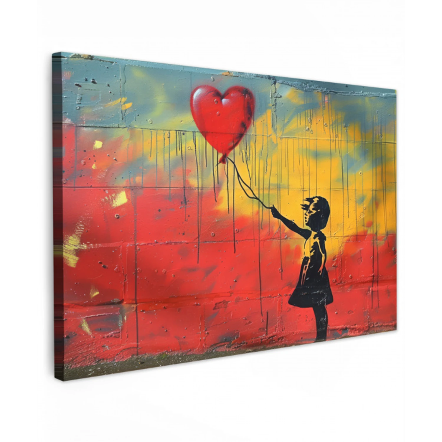 Banksy - Kunst - Graffiti - Meisje - Street art canvas 2cm klein -z3d