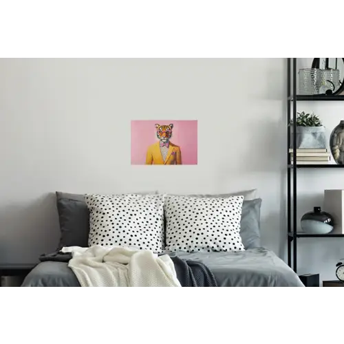 Tijger - Bril - Geel - Jasje Muursticker klein -slaapkamer