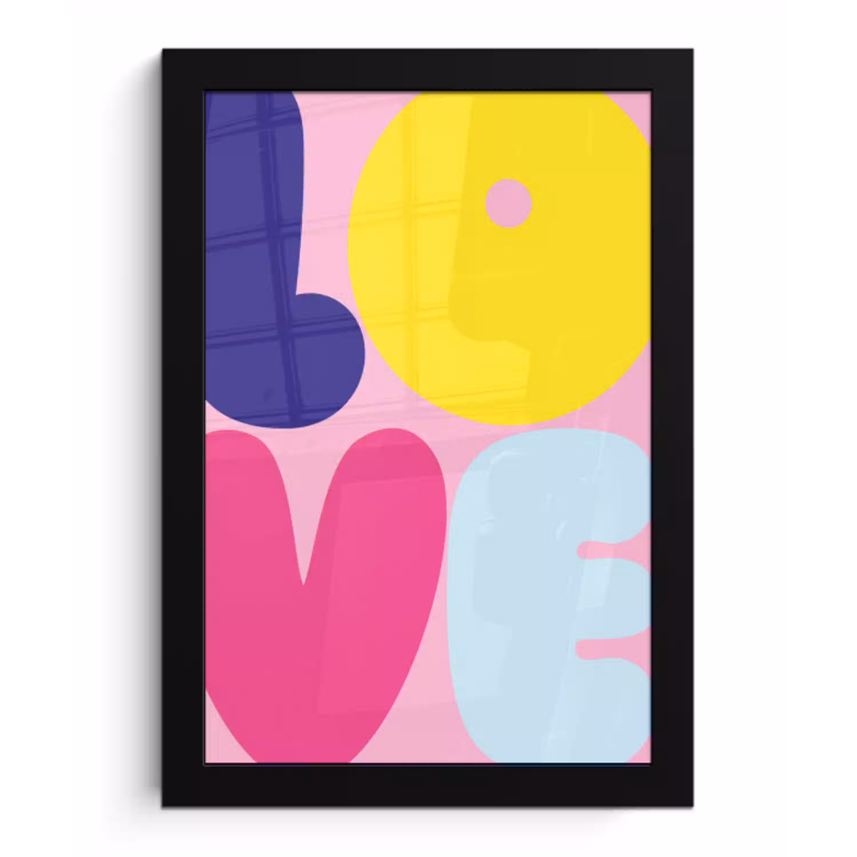 Love - Valentijn - Kleurrijk fotolijst zwart zonder passe partout klein -3d