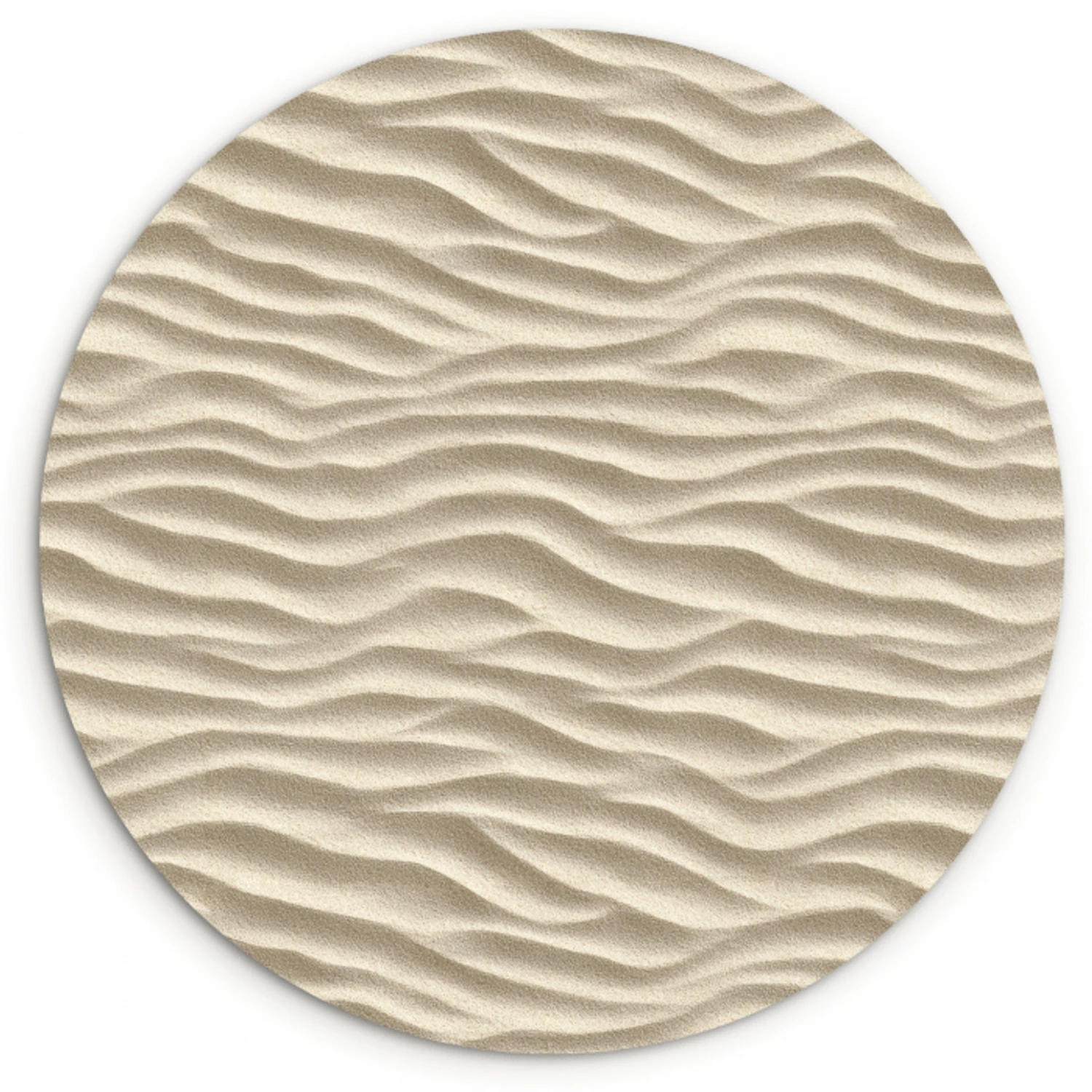 Zand - Golven - Beige Wandcirkel kunststof plaat 5mm dik klein 188 -3d