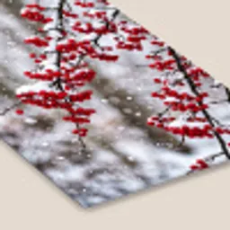 Bessen - Takken - Sneeuw - Winter - Kleurrijk fotolijst zwart zonder passe partout klein -zsfeer6