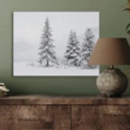 Fijnsparren - Sneeuw - Winter - Landschap - Stilte PET vilt klein -sfeer2