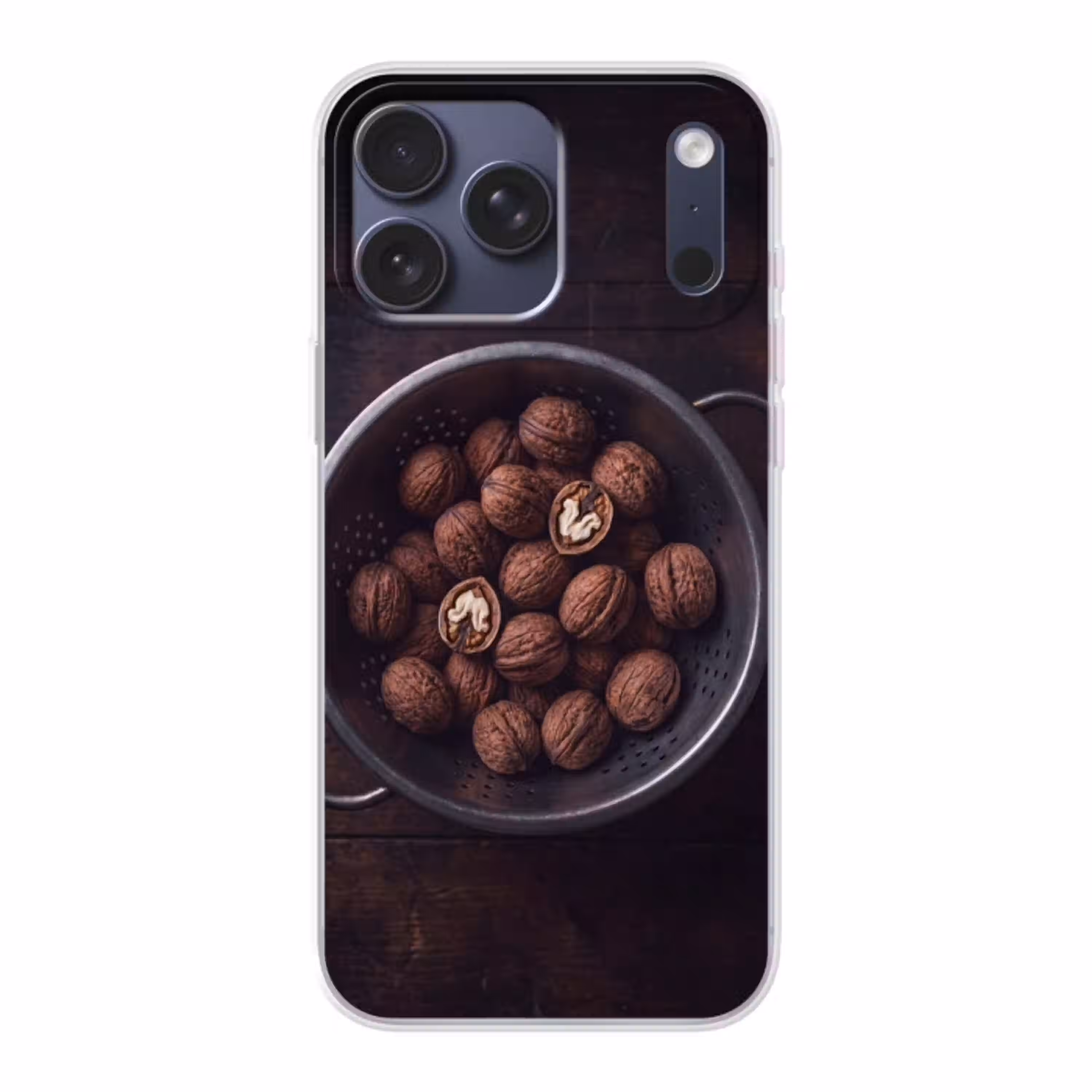 Walnoot - Eten - Donker Telefoonhoesje iPhone 17 Pro Max klein -3d