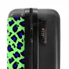 Blauw uipaardpatroon op groene achtergrond NBS - Handbagage koffer - Volwassenen Unisex middel -slot