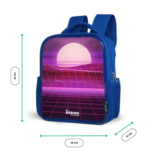 Rasterlandschap met zon Kinderrugzak - Blauw middel -productfoto_formaten
