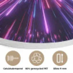 Lichtsnelheid - Ruimte - Roze - Paars Akoestische PET Vilt - Rond klein -closeup_NL