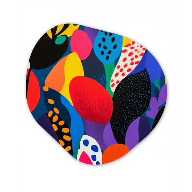 Bloemen - Bladeren - Abstract - Rood Wandcirkel Organisch Forex 3mm klein -3d