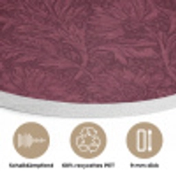 Bladeren - Patroon - Paars Akoestische PET Vilt - Rond klein 838 -closeup_DE