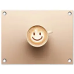 Koffie - Melkschuim - Lach - Beige tuinposter los doek klein -3d