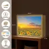 Bloemen - Zonnebloem - Zonsondergang - Nacht - Oranje Light Box met batterij (Wandlamp) middel -USP_websiteoverzichtNL