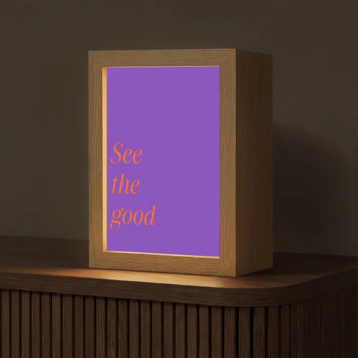 See the good - Oranje - Paars Light Box met kabel (Tafellamp) klein -z3d_website