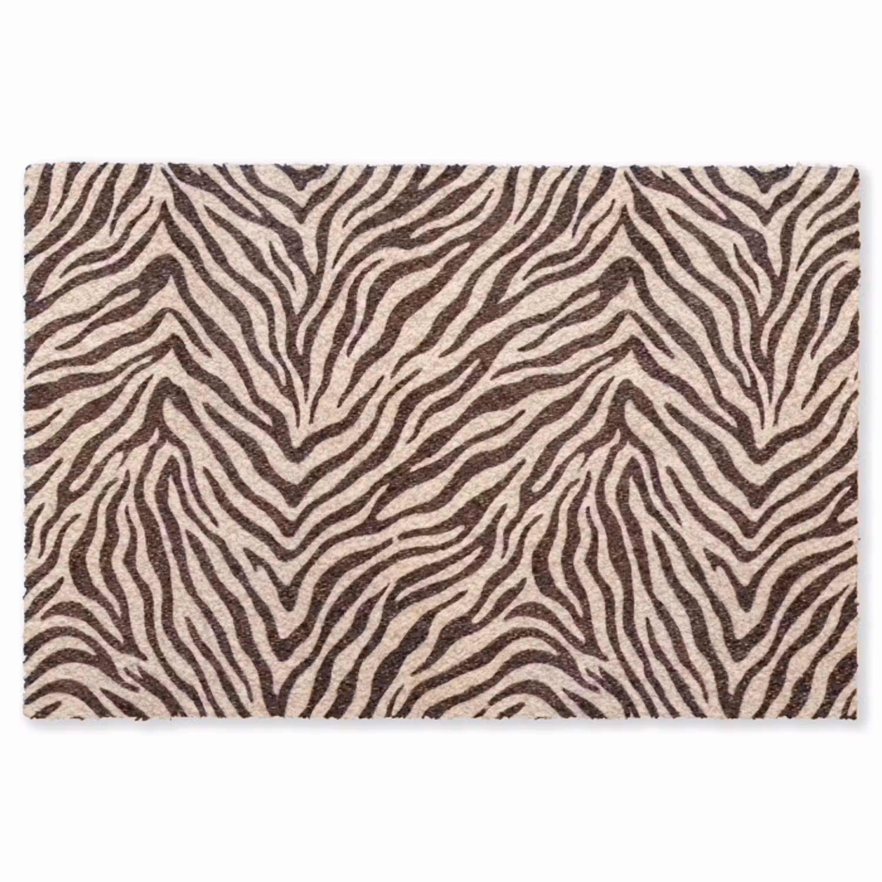 Zebra - Strepen - Bruin Vloerkleed Rechthoek klein -3d