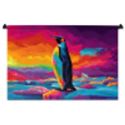 Ijsschots - Pinguïn - Abstract - Lucht Wandkleed katoen middel -zz3d
