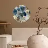 Bladeren - Abstract - Goud - Blauw Wandcirkel behangsticker klein -sfeer1
