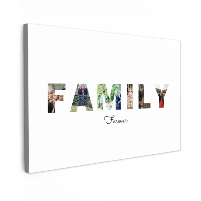 Gepersonaliseerd buiten canvas - Family - Lettercollage