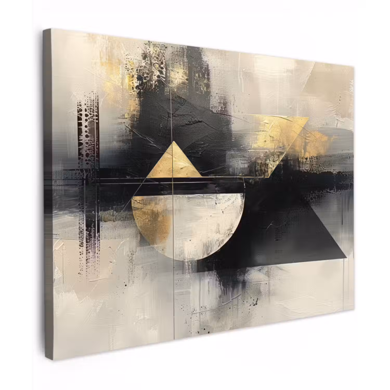 Canvas schilderij - Kunst - Modern - Luxe - Goud - Zwart