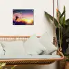 Paardenbloem - Bloemen - Zonsondergang - Horizon - Nacht tuinposter los doek klein -sfeer7