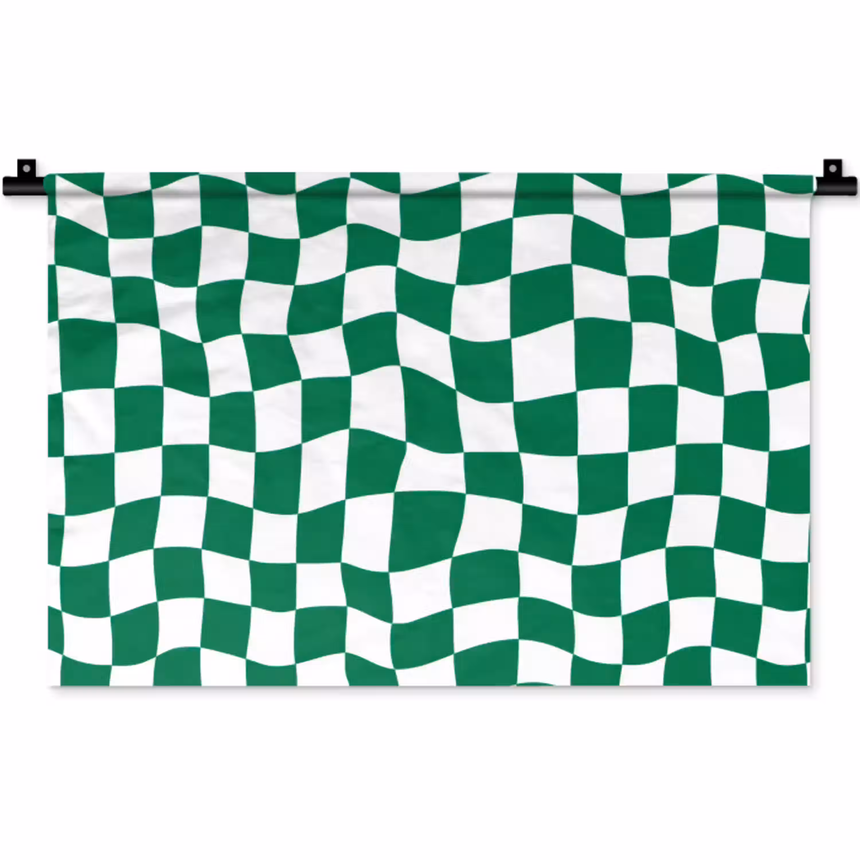 Schaakbord - Golvend - Groen Wandkleed katoen klein 269 -zz3d