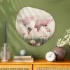 Wereldkaart - Roze - Bloemen Wandcirkel Organisch Aluminium middel -sfeer2