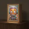 Robot - Graffiti - Oranje - Kleuren Light Box met kabel (Tafellamp) klein -z3d_website