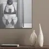 Pinguïn - Telefoon - Toilet - Zwart - Wit PET vilt klein -sfeer6_closeup