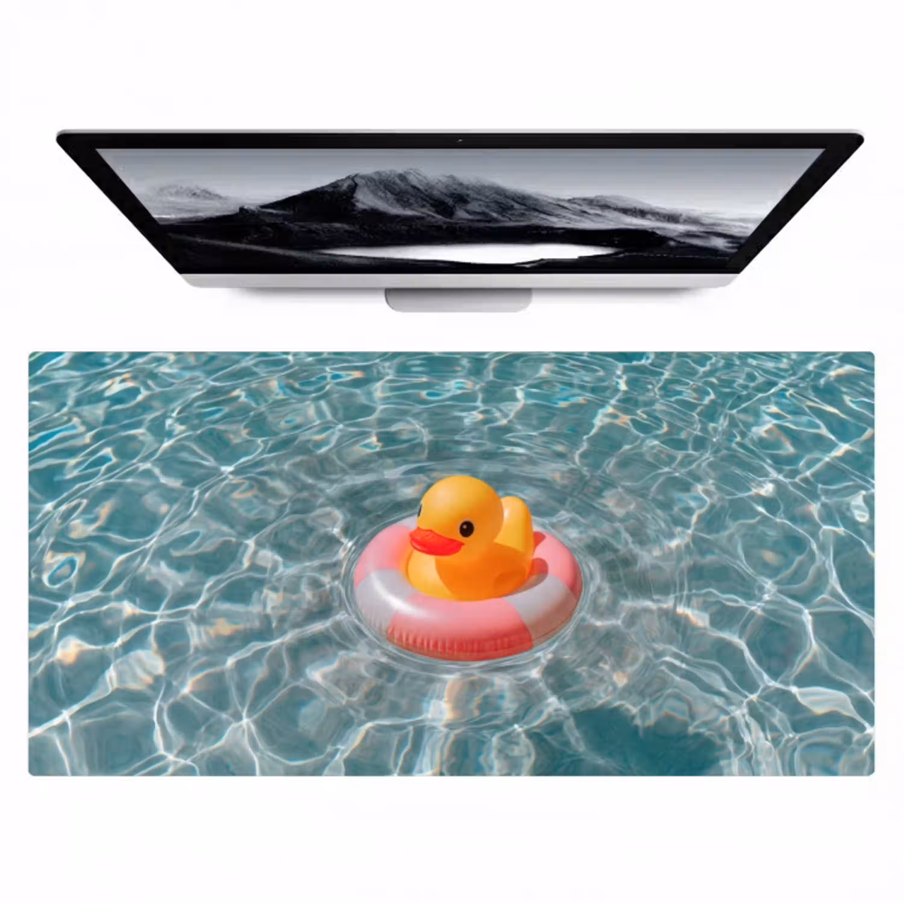 Badeend - Zwemband - Geel Muismat XXL klein -zzz3d