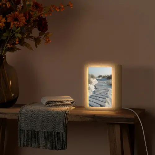 Pad - Planken - Duinen - Gras Light Box met kabel (Tafellamp) klein -sfeer4