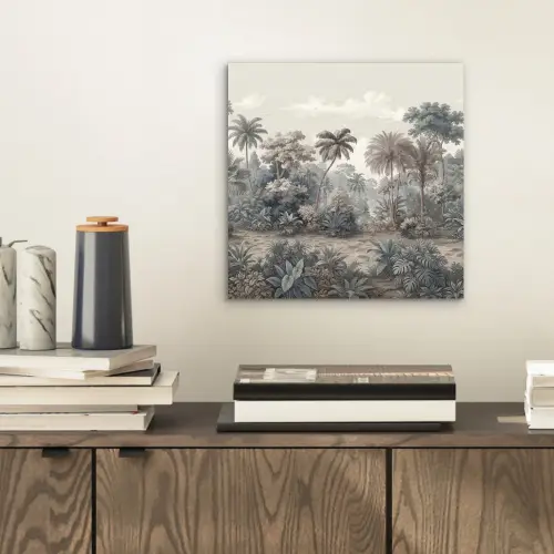 Tropisch - Landschap - Illustratie aluminium wit klein -sfeer1