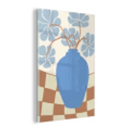 Bloemen - Pot - Blauw - Abstracte kunst plexiglas 5mm klein -z3d