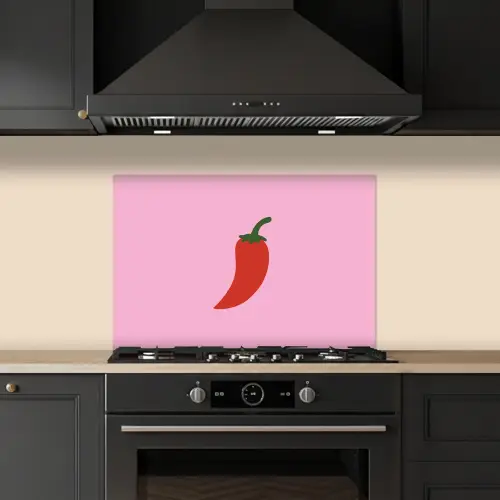 Peper - Rood - Illustratie keuken achterwand spatscherm klein -sfeer1