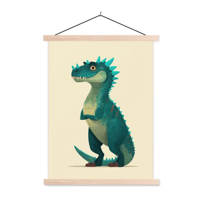 Hanging Poster - Dinosaur - Turquoise - Spines