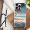 Palmboom - Schommel - Strand - Lucht Hoesje iPhone 16 Pro Max met koord klein -sfeer4