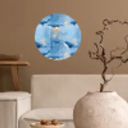 Walvissen - Oceaan - Blauw Wandcirkel behangsticker klein 186 -sfeer1
