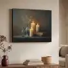 Kaarsen - Stilleven - Rustiek - Boeken Textielframe zwart klein -sfeer3