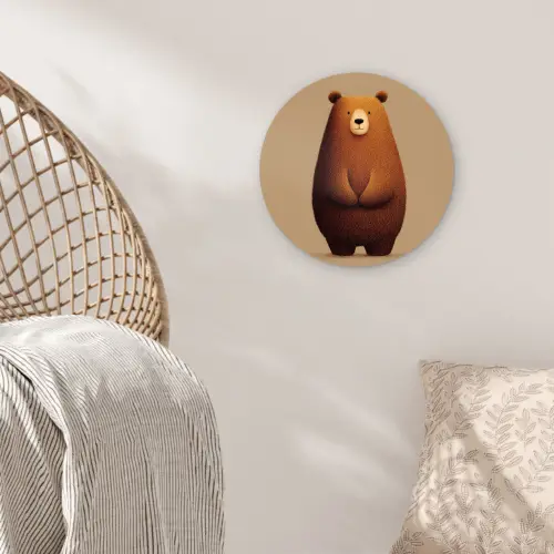 Beer - Minimalistisch - Bruin Wandcirkel kunststof plaat 5mm dik klein -sfeer5