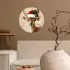 Kerst - Hert - Gewei - Rood Wandcirkel behangsticker klein -sfeer1
