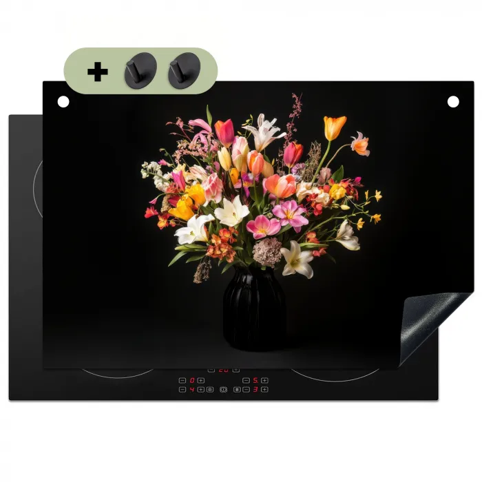 Vaas - Bloemen - Tulpen Inductie beschemer met haakjes klein -3d