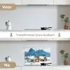 Winter - Huisje - Bergen - Uitzicht - Sneeuw keuken achterwand spatscherm klein -voor_na_NL