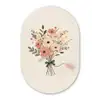 Bloemen - Quote - Beige - Lint Wandcirkel Ovaal Forex klein -3d