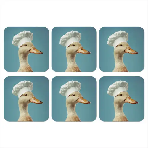 Eend - Koksmuts - Cute - Vogel onderzetter kurk middel -3d