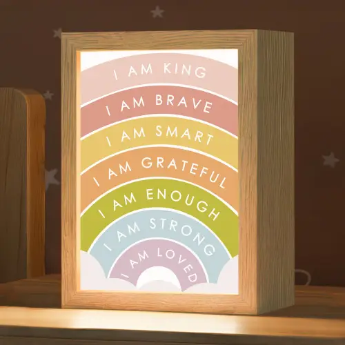 Kinderkamer - Quotes - Regenboog - Kleuriijk Light Box met kabel klein -zzz_3d_website