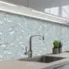 Klassiek - Bloemen - Blauw keuken achterwand 2 middel 871 -3d_schuin
