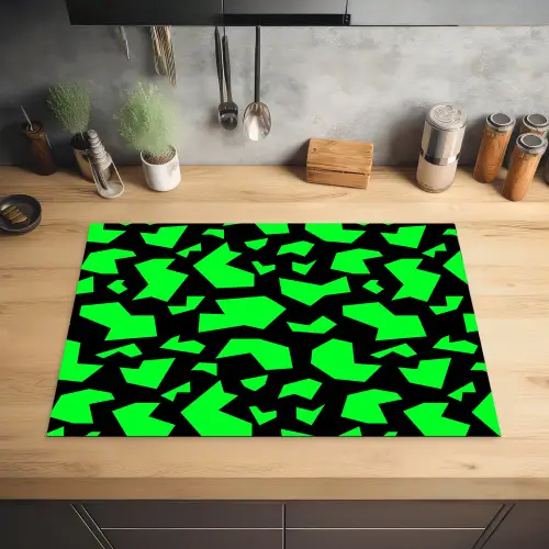 Zwart - Neon - Groen - Patroon Inductie beschermer vinyl 3mm klein 276 -sfeer5