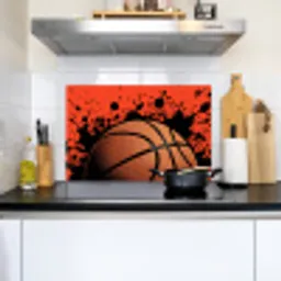 Basketbal - Verf - Sport - Oranje Inductie beschemer met haakjes klein -sfeer2